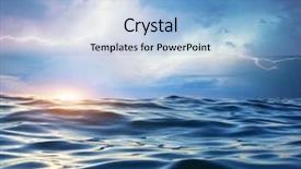  Presentation with storm - Beautiful PPT theme featuring storm on the sea composition backdrop and a light blue colored foreground