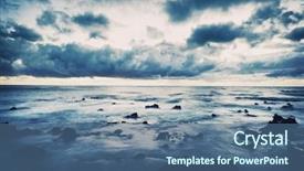  Presentation with storm - Beautiful presentation theme featuring storm on the sea ocean backdrop and a ocean colored foreground