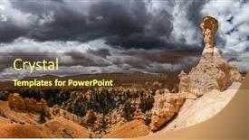  Presentation with storm - Beautiful PPT layouts featuring storm-over-hoodoos-in-bryce backdrop and a tawny brown colored foreground
