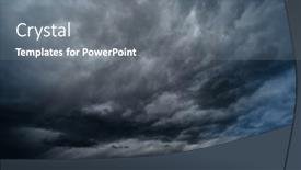  Presentation with wind weather - Presentation design enhanced with storm-sky-dark-dramatic-clouds background and a gray colored foreground