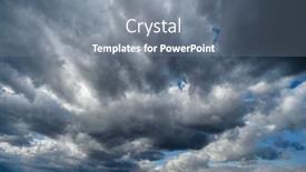  Presentation with wind weather - Presentation theme having storm-sky-dark-dramatic-clouds background and a gray colored foreground