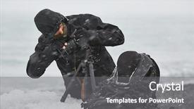  Presentation with lens - Audience pleasing slide deck consisting of storm using a beached iceberg backdrop and a gray colored foreground