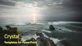  Presentation with ocean - Slide set with storm water - coast of indian ocean background and a wine colored foreground