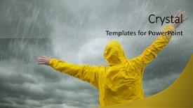  Presentation with season - Presentation theme consisting of storm water - happy rainy season background and a light gray colored foreground
