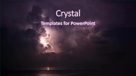  Presentation with water lightning - Slide deck featuring storm water - lightning above the sea background and a wine colored foreground