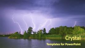  Presentation with water lightning - Presentation enhanced with storm water - lightning on the river nature background and a tawny brown colored foreground