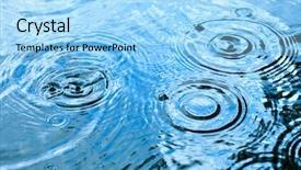 Presentation with rain water - Audience pleasing PPT theme consisting of storm water - rain drops rippling backdrop and a light blue colored foreground