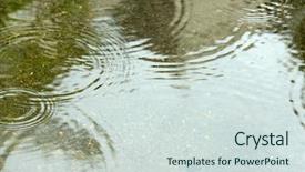  Presentation with outdoors - Amazing slide set having storm water - rainy puddle outdoors backdrop and a sky blue colored foreground