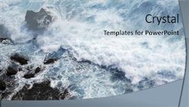  Presentation with sea water - Theme having storm water - waves in the sea background and a light blue colored foreground