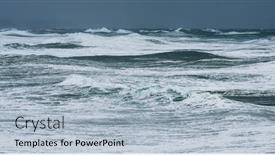  Presentation with ocean waves - Cool new slide set with storm-waves-in-the-atlantic backdrop and a light blue colored foreground