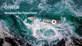  Presentation with ship storm - Slide deck having storm-waves-of-the-sea background and a ocean colored foreground