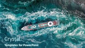  Presentation with ship storm - Audience pleasing PPT theme consisting of storm-waves-of-the-sea backdrop and a ocean colored foreground