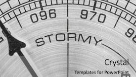  Presentation with rain gauge - Beautiful presentation featuring handsome young businessman with long dark hair is looking away and thinking while working with a laptop in a cafe backdrop and a light gray colored foreground