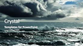  Presentation with rain forecasting - Slide set featuring stormy cloud - rain in ocean background and a ocean colored foreground