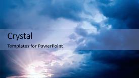  Presentation with rain sky - Presentation theme having stormy clouded sky background background and a light blue colored foreground