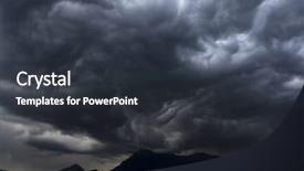 Presentation with lake - Presentation design featuring stormy clouds over como lake background and a dark gray colored foreground