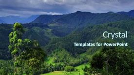  Presentation with central america - PPT theme having stormy-clouds-over-cordiliera-central background and a ocean colored foreground