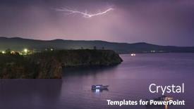  Presentation with clouds - Beautiful PPT layouts featuring stormy-clouds-over-olkhon-island backdrop and a violet colored foreground