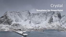  Presentation with europe - PPT layouts with stormy-clouds-over-reine-village background and a gray colored foreground