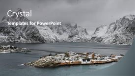  Presentation with europe - Presentation theme consisting of stormy-clouds-over-reine-village background and a gray colored foreground