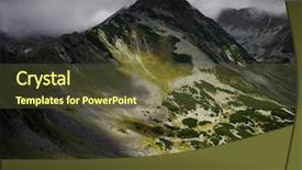  Presentation with stormy sky and dark clouds - Beautiful slide deck featuring stormy clouds over retezat mountains backdrop and a tawny brown colored foreground