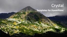  Presentation with clouds - PPT theme with stormy clouds over retezat mountains background and a gray colored foreground