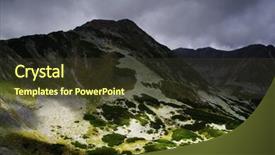  Presentation with stormy sky and dark clouds - Colorful slide set enhanced with stormy clouds over retezat mountains backdrop and a tawny brown colored foreground