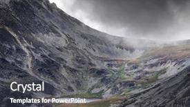  Presentation with clouds - Theme having stormy clouds over retezat mountains background and a dark gray colored foreground