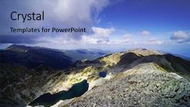  Presentation with stormy sky and dark clouds - Presentation theme consisting of stormy clouds over retezat mountains background and a light blue colored foreground