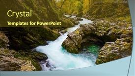  Presentation with river flow - PPT layouts with stormy-cold-waters background and a tawny brown colored foreground