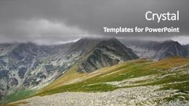  Presentation with national - Slides having stormy landscape in national park background and a  colored foreground