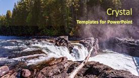  Presentation with mountain - Presentation theme enhanced with stormy-mountain-river-foams background and a tawny brown colored foreground