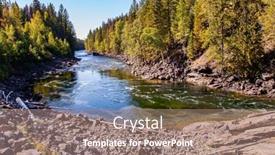  Presentation with mountain - Presentation theme having stormy-mountain-river-foams background and a coral colored foreground