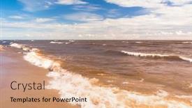  Presentation with divine - Slides having stormy scene divine coastline background and a coral colored foreground
