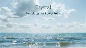  Presentation with stormy sea - Slide set featuring stormy sea and cloudy sky with sun background and a sky blue colored foreground