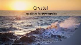  Presentation with spray - Audience pleasing PPT layouts consisting of stormy sea dawn waves backdrop and a lemonade colored foreground