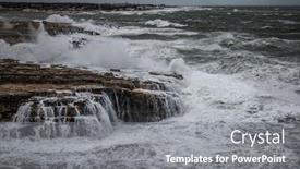  Presentation with stormy sea - Slide set enhanced with stormy-sea-in-polignano background and a gray colored foreground