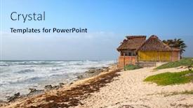  Presentation with stormy sea - Beautiful theme featuring stormy-sea-on-the-southern backdrop and a light blue colored foreground