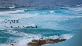  Presentation with stormy sea - Theme having stormy-sea-on-the-southern background and a light blue colored foreground