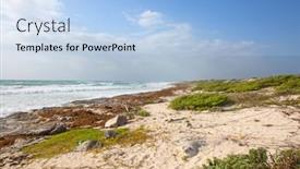  Presentation with stormy sea - Cool new theme with stormy-sea-on-the-southern backdrop and a light blue colored foreground