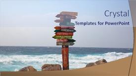  Presentation with stormy sea - Amazing slide deck having stormy-sea-on-the-southern backdrop and a light blue colored foreground