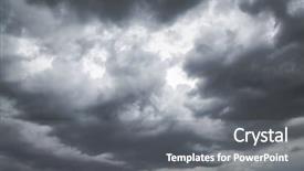  Presentation with rain clouds - PPT theme featuring stormy skies - storm clouds before rain background and a gray colored foreground