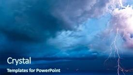  Presentation with thunderstorm - Theme having stormy skies - thunderstorm over the sea background and a ocean colored foreground