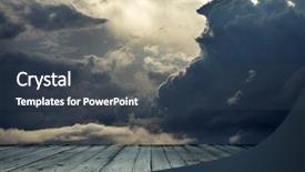  Presentation with wooden floor and gold frame - Cool new PPT layouts with stormy sky and wooden floor backdrop and a tawny brown colored foreground