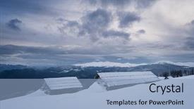  Presentation with winter weather - Colorful PPT theme enhanced with stormy sky severe weather backdrop and a light blue colored foreground