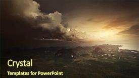  Presentation with forests - Amazing PPT layouts having stormy tropical clouds and valley backdrop and a wine colored foreground