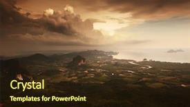  Presentation with clouds - Amazing slides having stormy tropical clouds over valley backdrop and a wine colored foreground