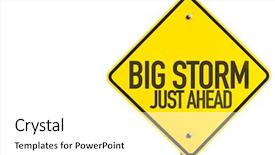  Presentation with storm - Presentation theme having stormy weather - big storm just ahead sign background and a white colored foreground