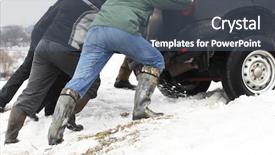  Presentation with stuck - PPT theme enhanced with stormy weather - car got stuck background and a ocean colored foreground