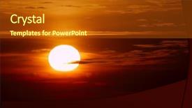  Presentation with weather - Colorful presentation design enhanced with stormy weather - sunset with dark cloud formations backdrop and a crimson colored foreground